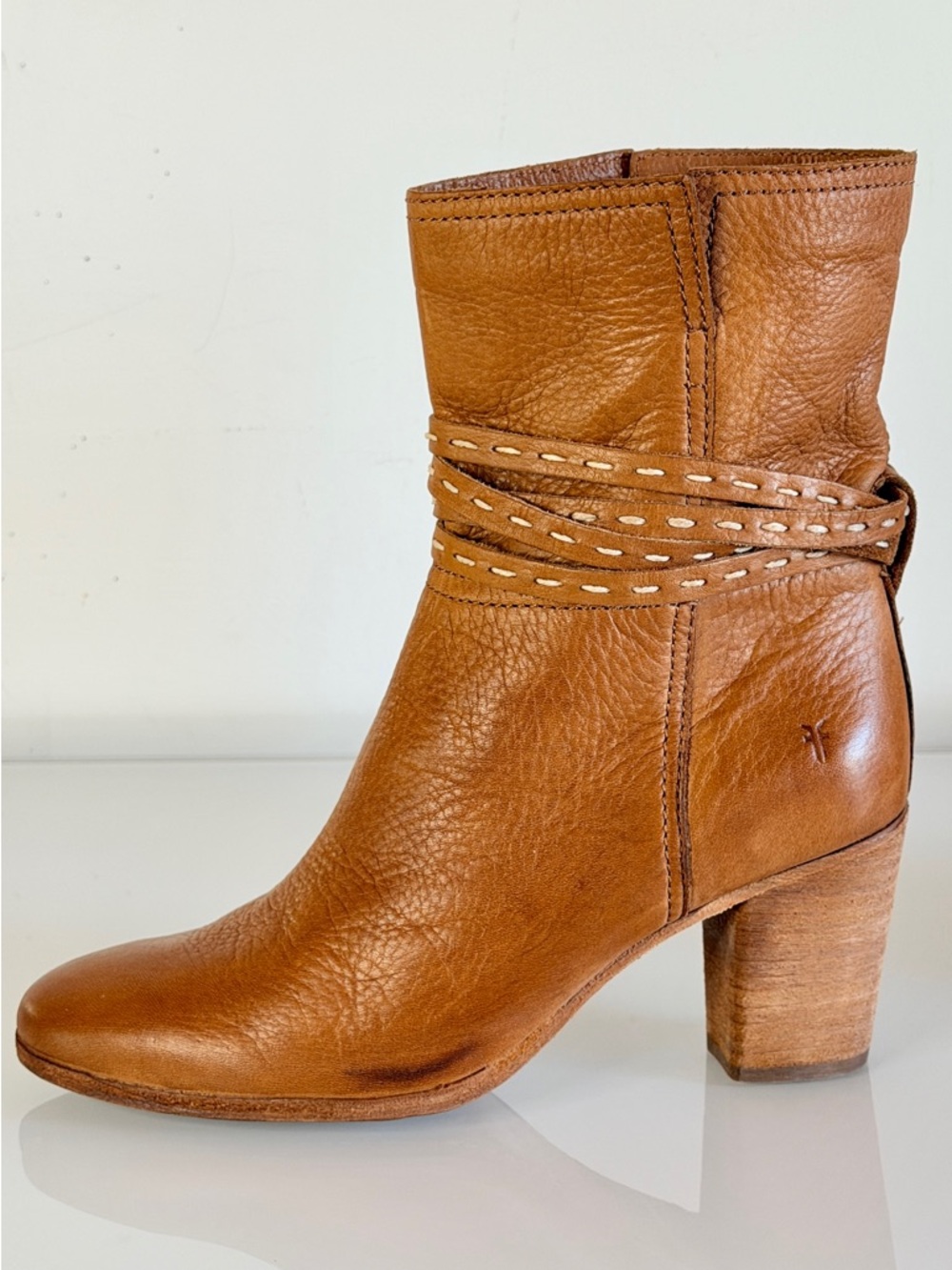 Frye Naomi Pick-Stitch Heeled Boots in Whiskey 8 - Picture 9 of 9